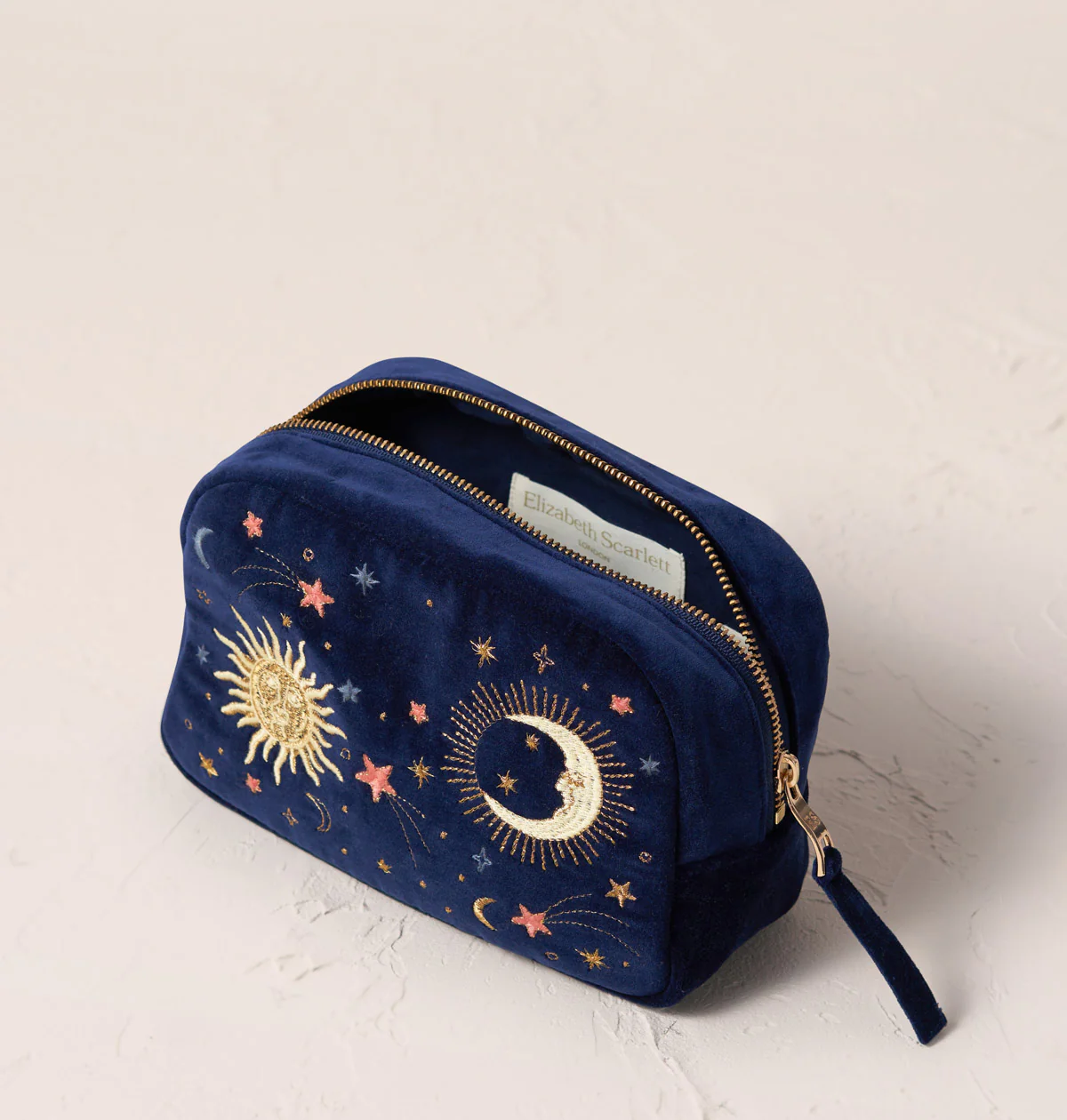 Celestial Navy Velvet Makeup Bag - Image 4