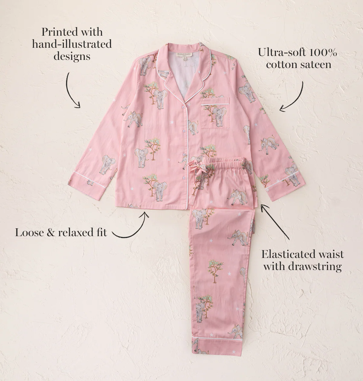 Cotton Sateen Elephant Pyjamas - Image 3