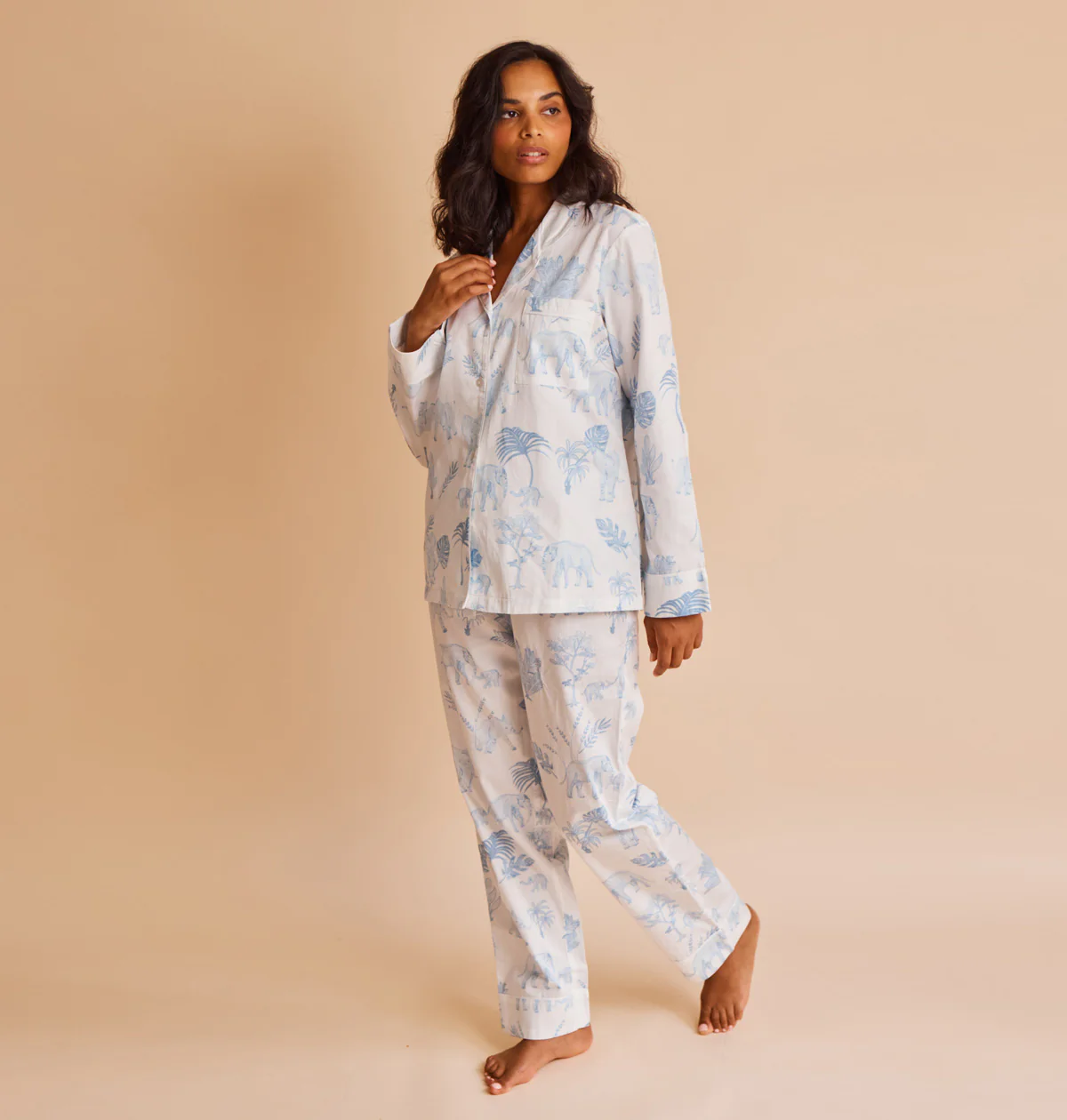 Cotton Sateen Elephants Pyjamas - Image 2
