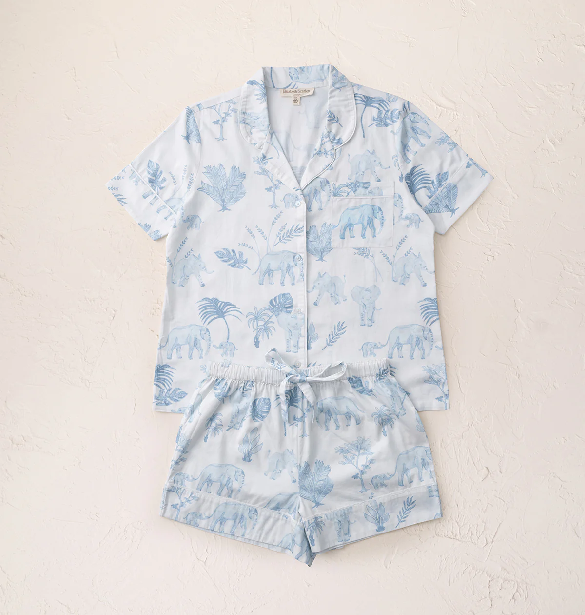 Cotton Sateen Elephants Short Pyjamas - Image 3