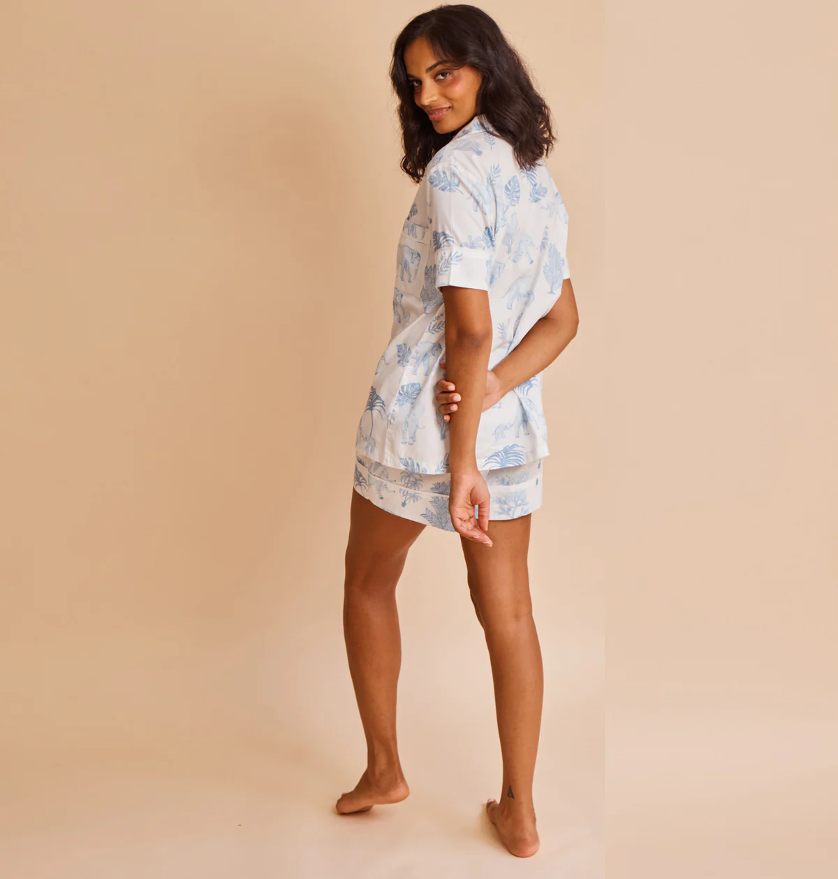 Cotton Sateen Elephants Short Pyjamas - Image 5