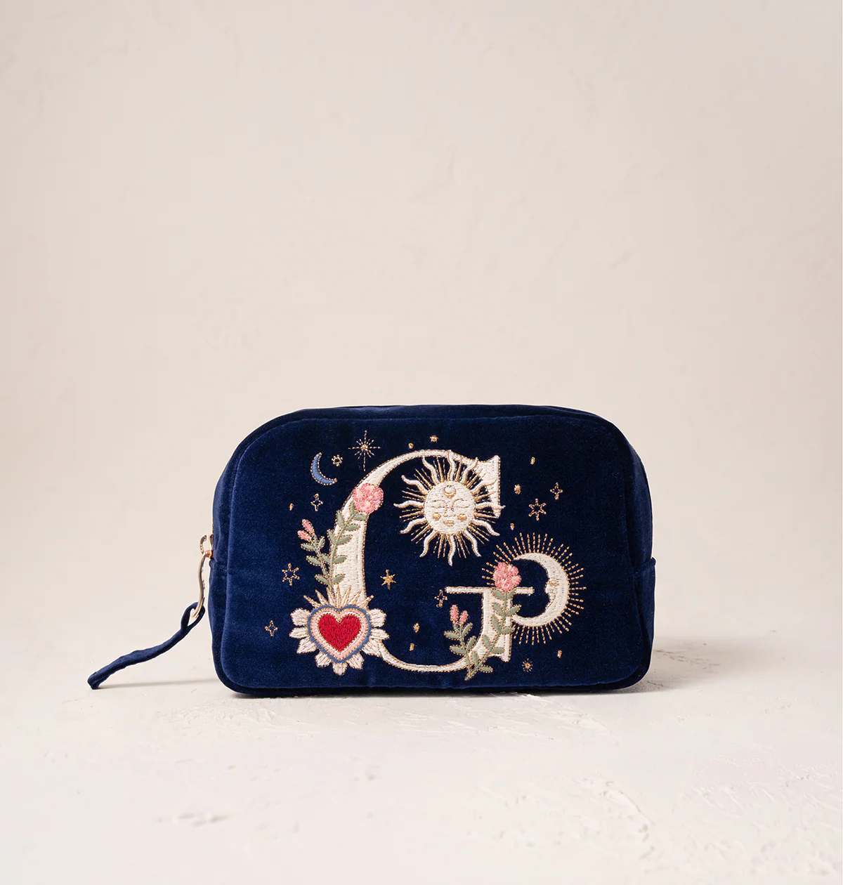 Enchanted Alphabet Navy Velvet Makeup Bag - Image 10