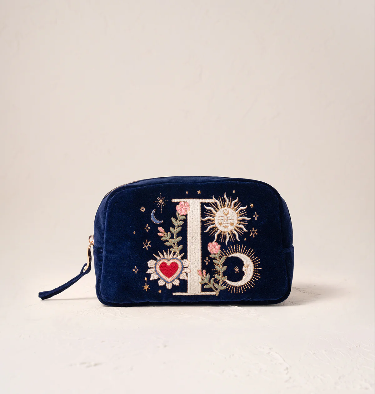 Enchanted Alphabet Navy Velvet Makeup Bag - Image 12