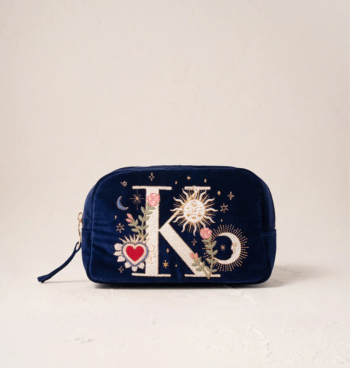 Enchanted Alphabet Navy Velvet Makeup Bag - Image 14