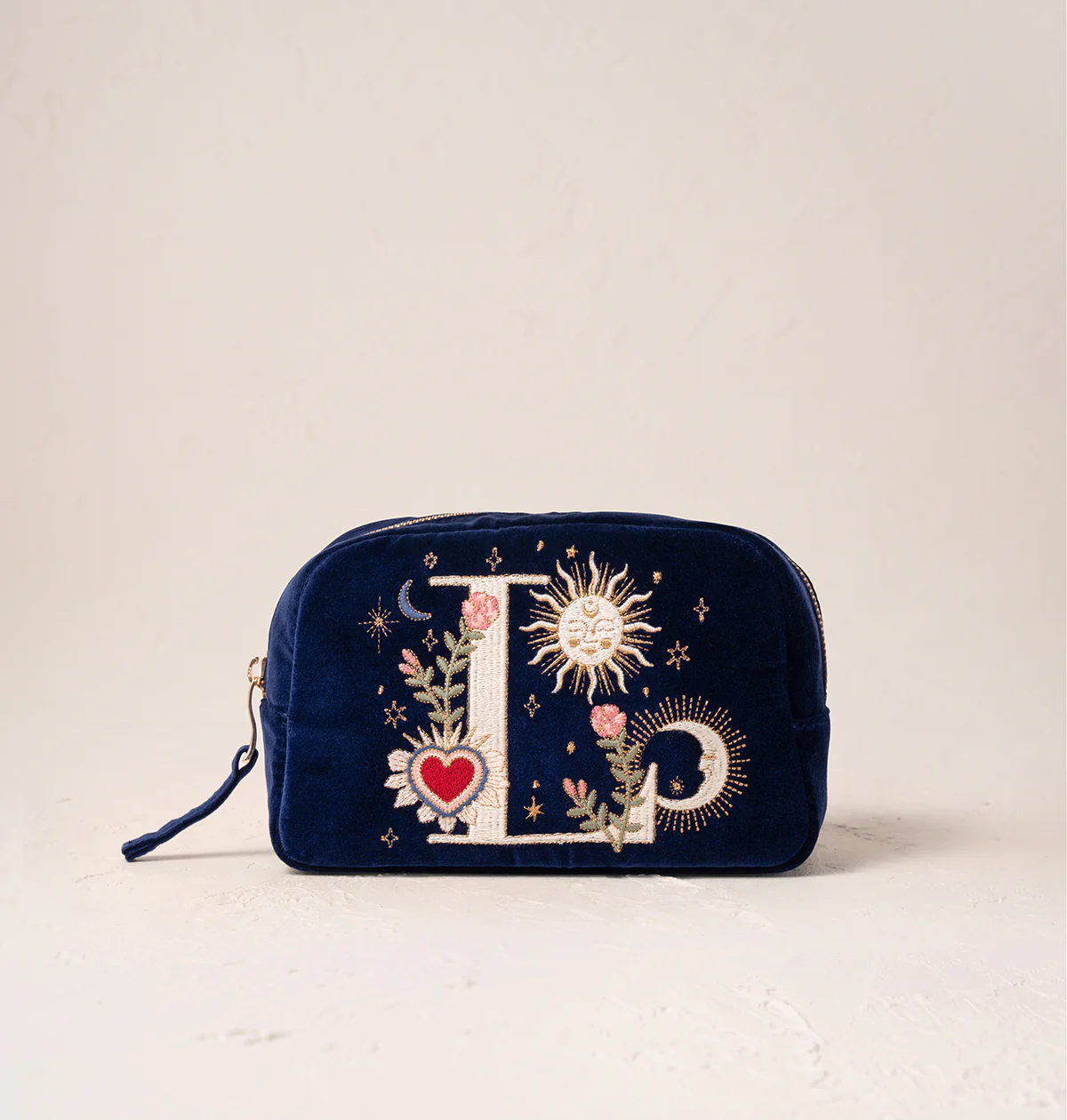 Enchanted Alphabet Navy Velvet Makeup Bag - Image 15