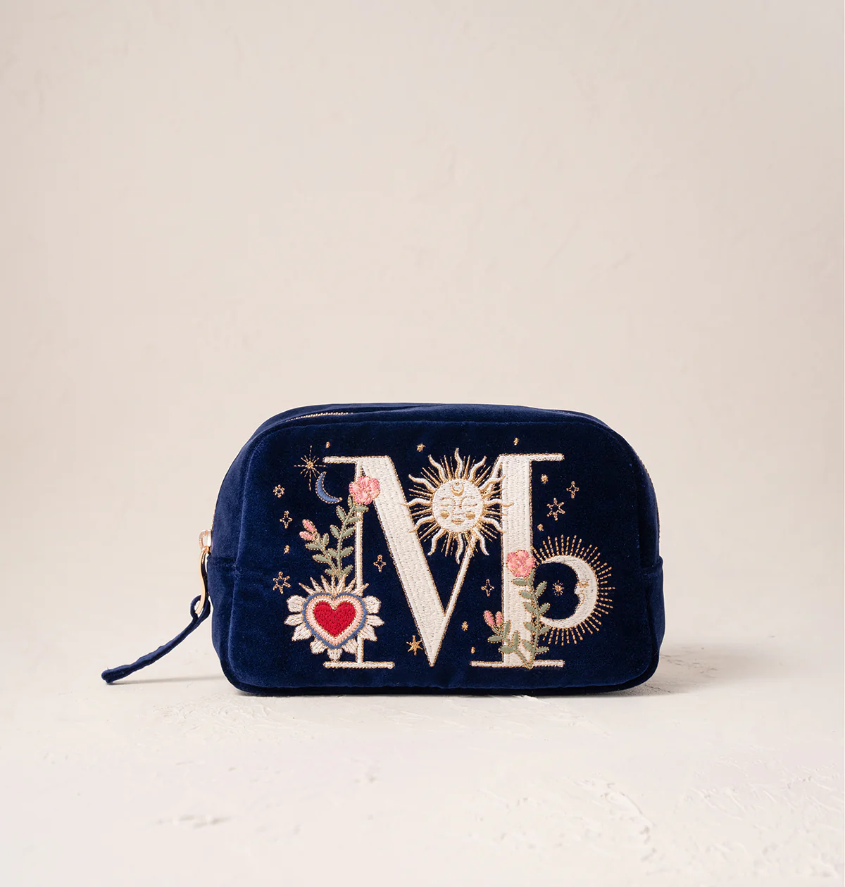 Enchanted Alphabet Navy Velvet Makeup Bag - Image 16