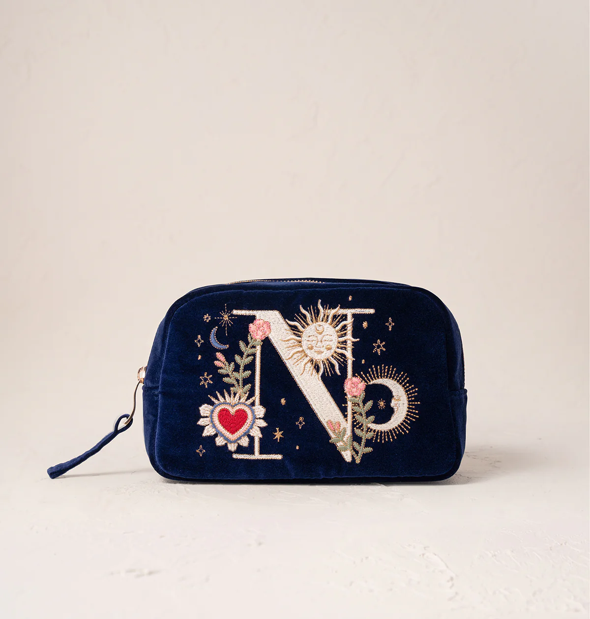Enchanted Alphabet Navy Velvet Makeup Bag - Image 17