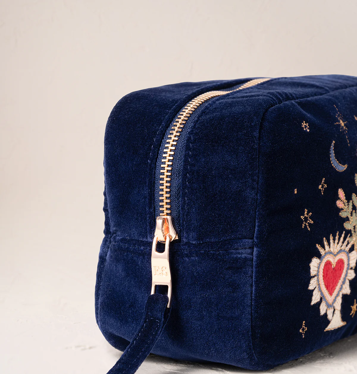 Enchanted Alphabet Navy Velvet Makeup Bag - Image 4