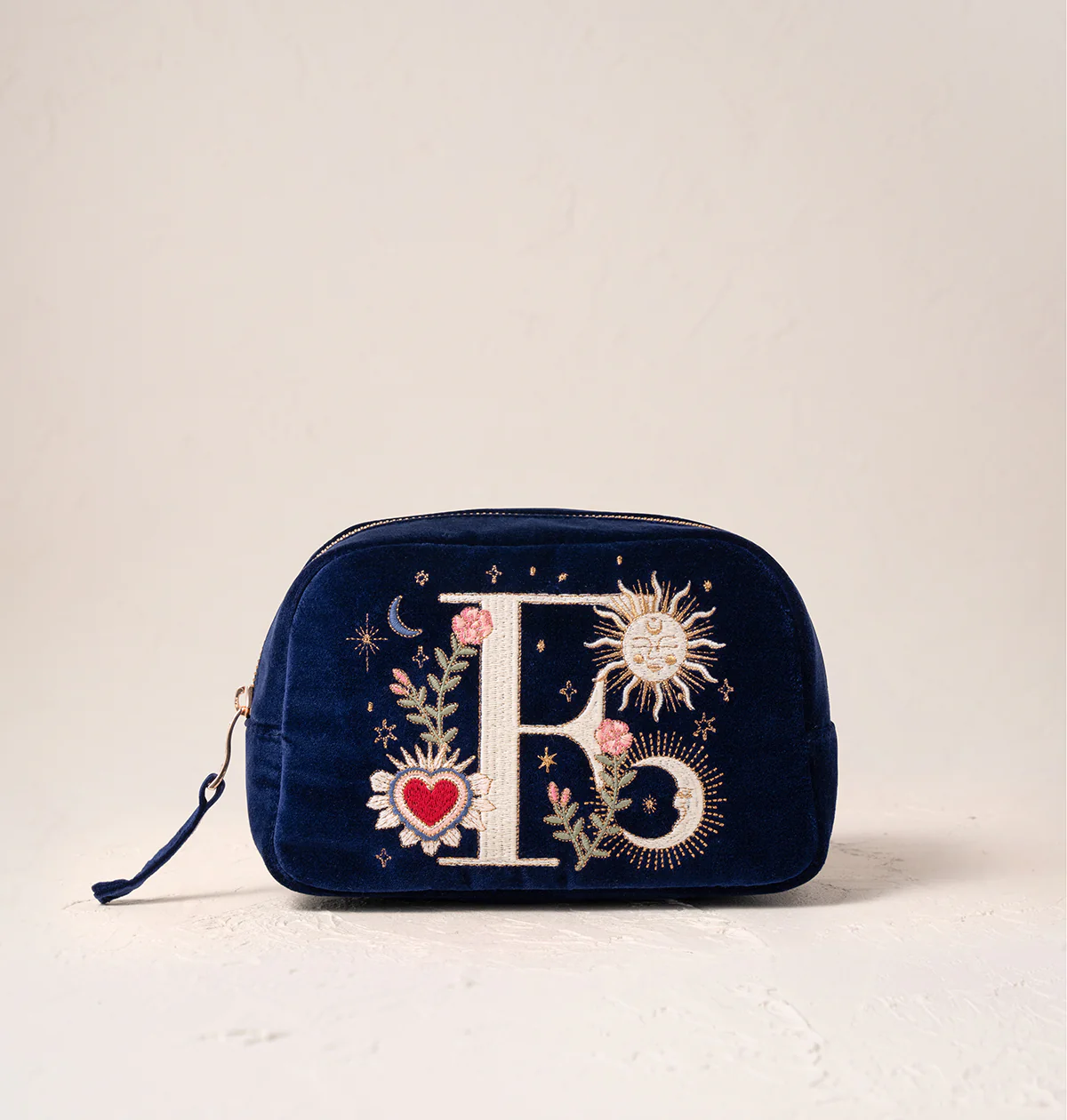 Enchanted Alphabet Navy Velvet Makeup Bag - Image 9