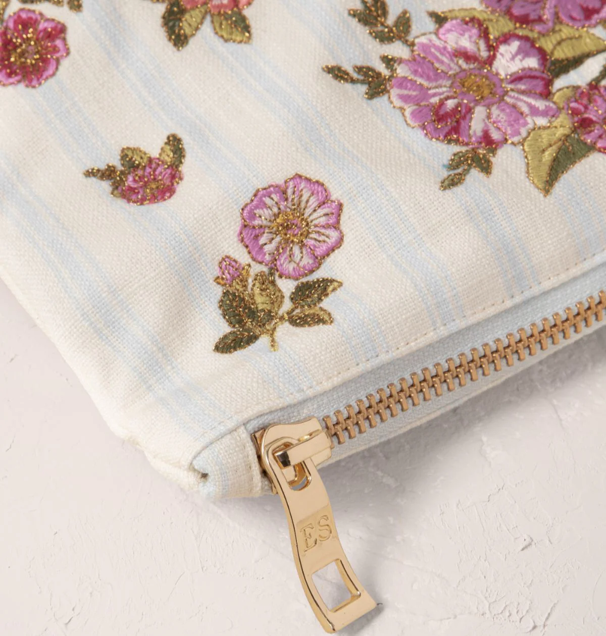 Floral Bouquet Stripe Mum Printed Everyday Pouch - Image 3