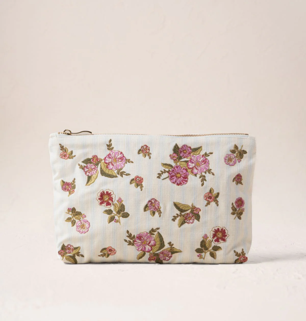 Floral Bouquet Stripe Printed Everyday Pouch