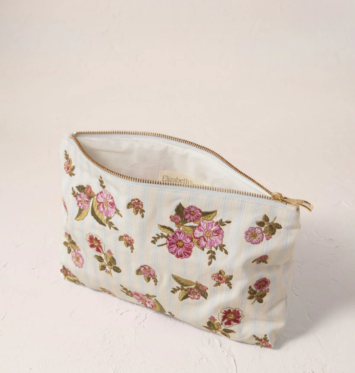 Floral Bouquet Stripe Printed Everyday Pouch - Image 3