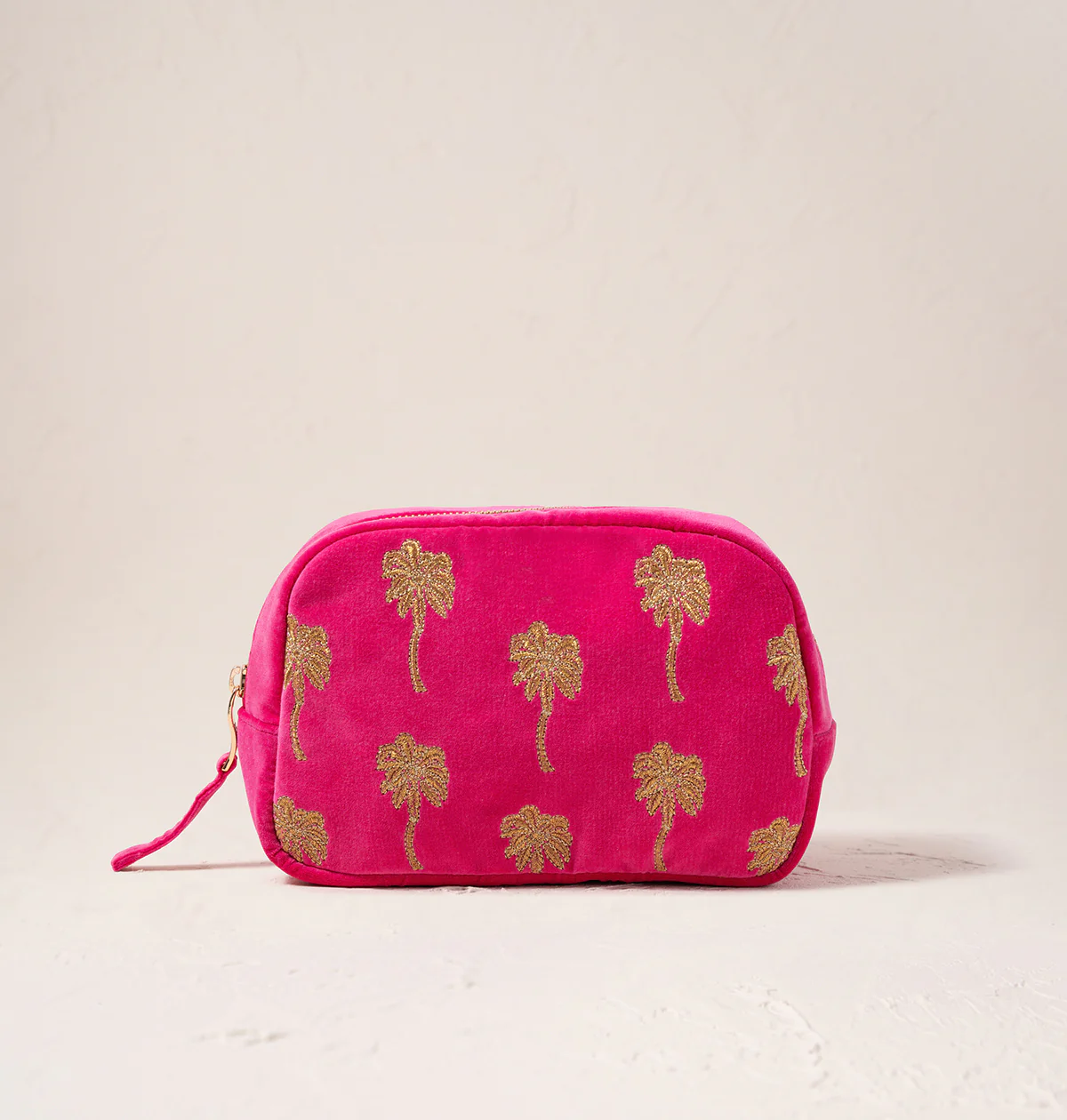 Gold Palm Makeup Bag