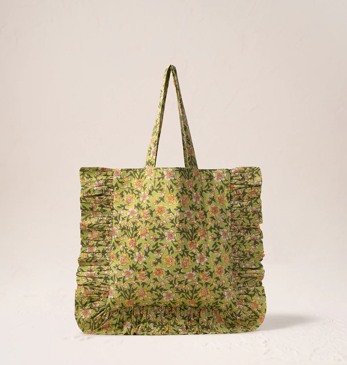 Golden Elephants Cotton Rebirth Frill Tote - Image 3