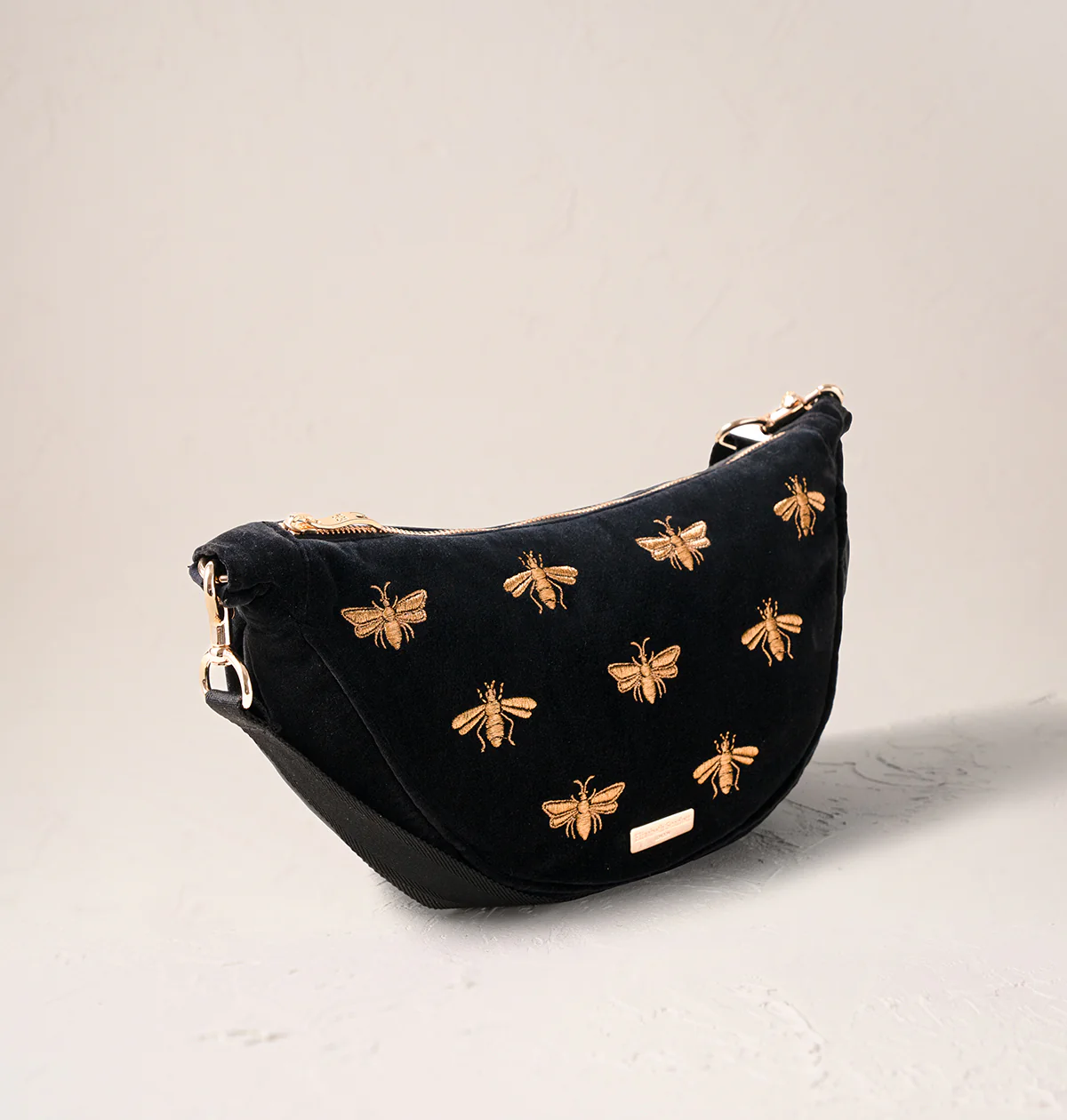 Honey Bee Velvet Crossbody Sling Bag - Image 2