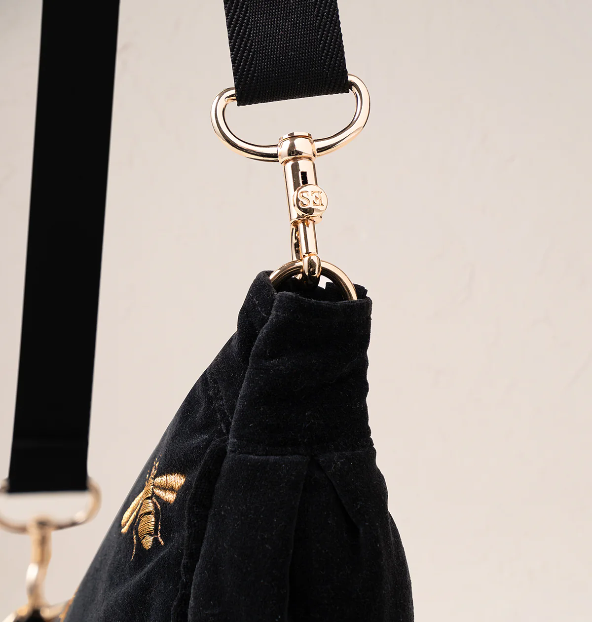 Honey Bee Velvet Crossbody Sling Bag - Image 4