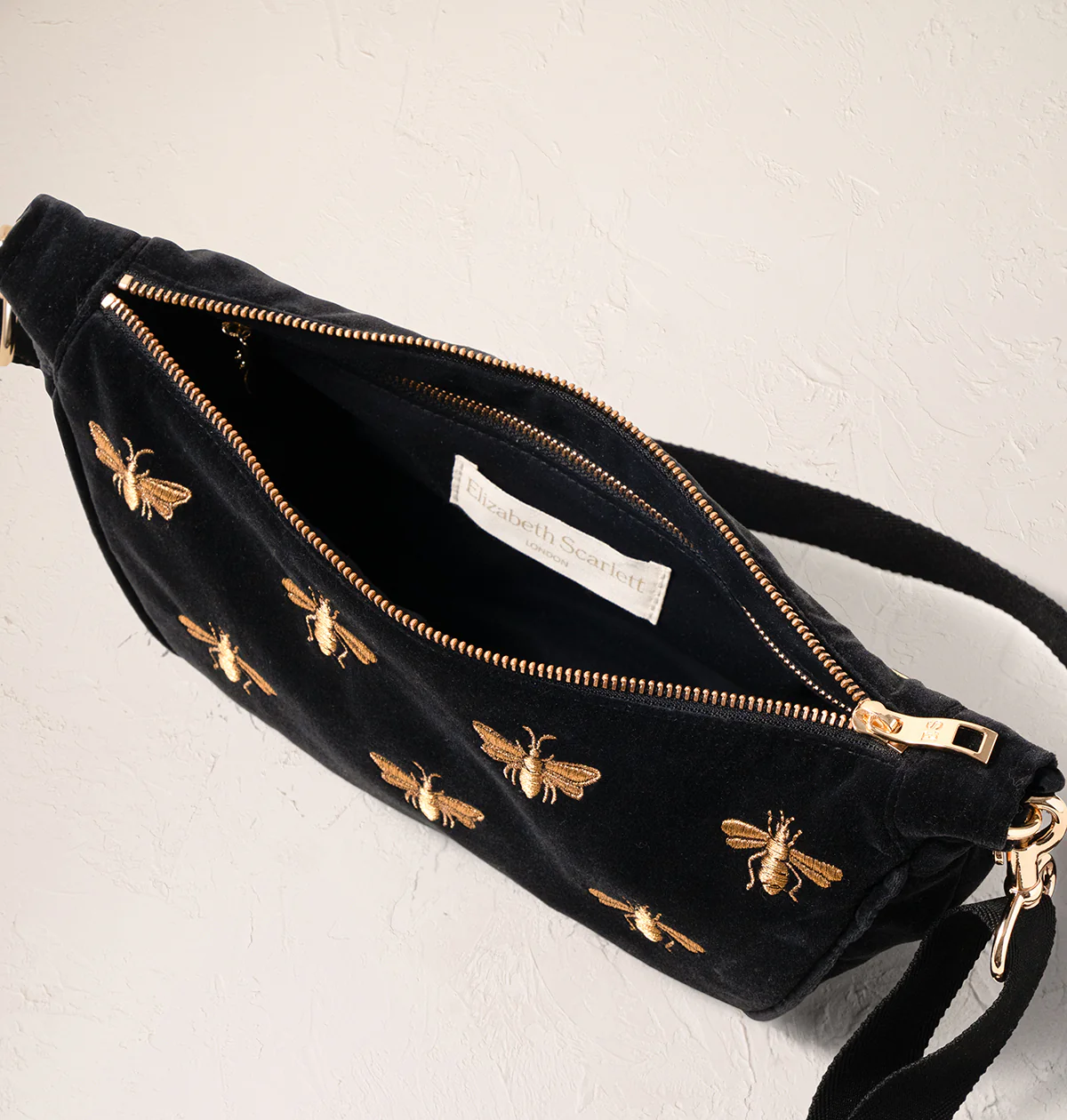 Honey Bee Velvet Crossbody Sling Bag - Image 5