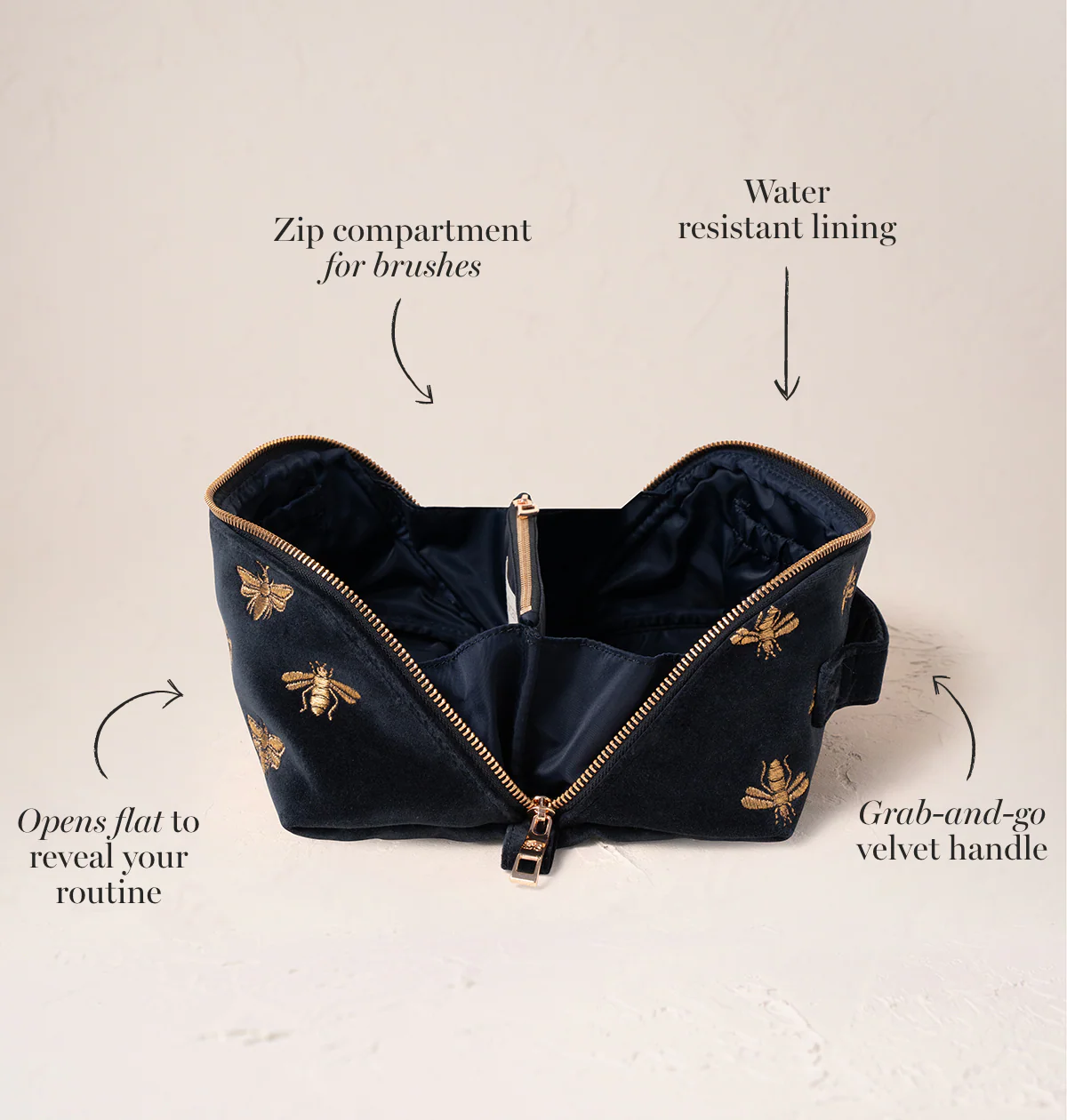 Honey Bee Open Flat Makeup Bag - Image 3