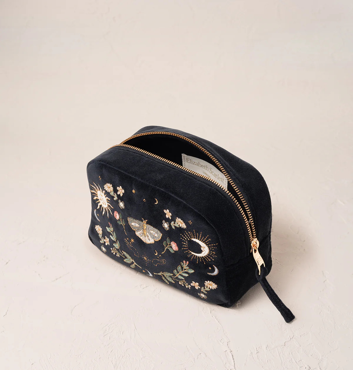 Midnight Mysticism Charcoal Velvet Makeup Bag - Image 3
