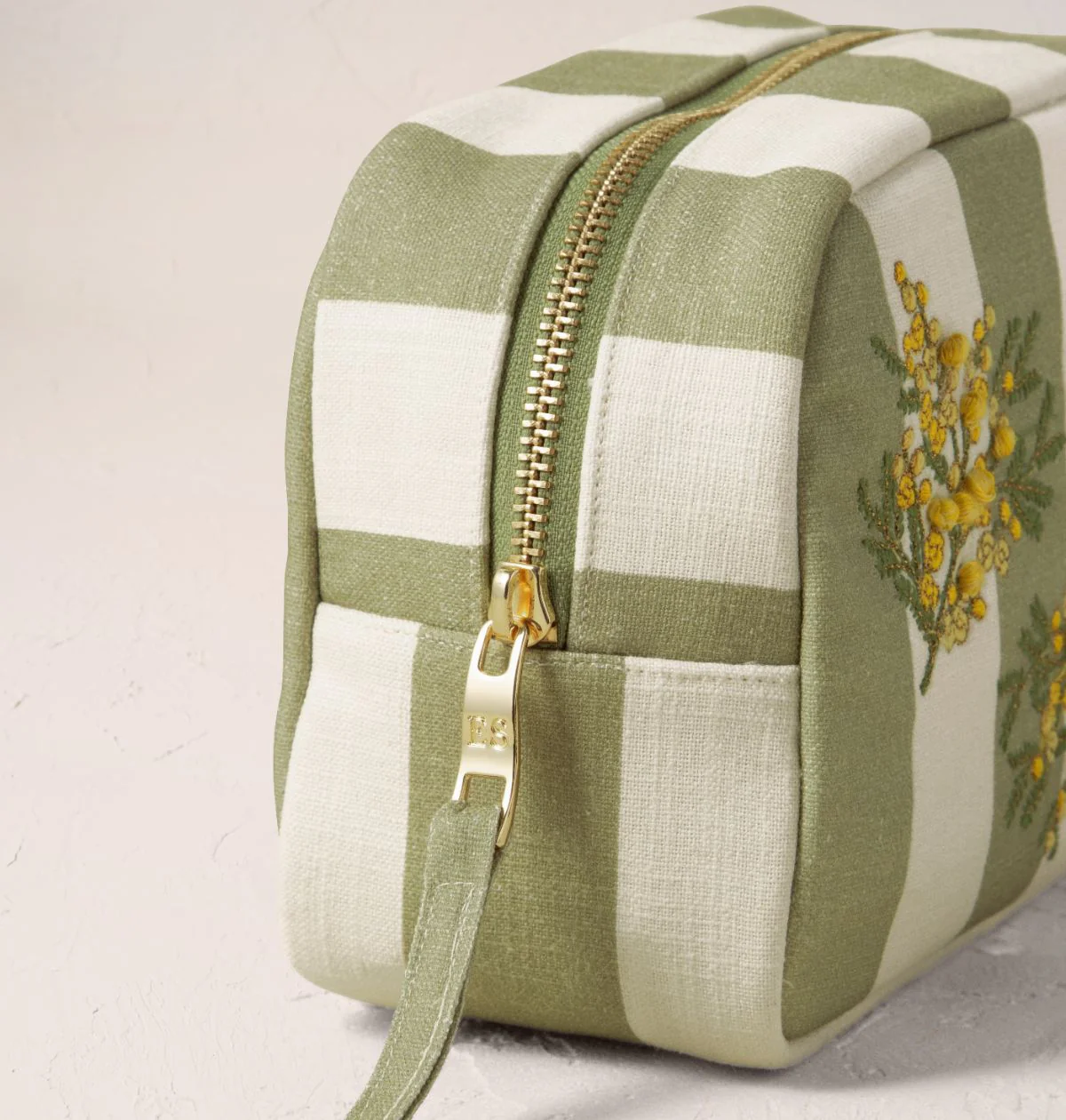 Mimosa Stripe Printed Makeup Bag - Image 2