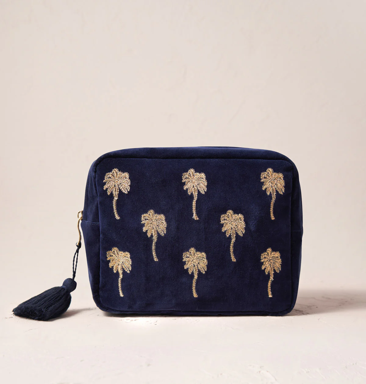 Gold Palm Makeup Bag