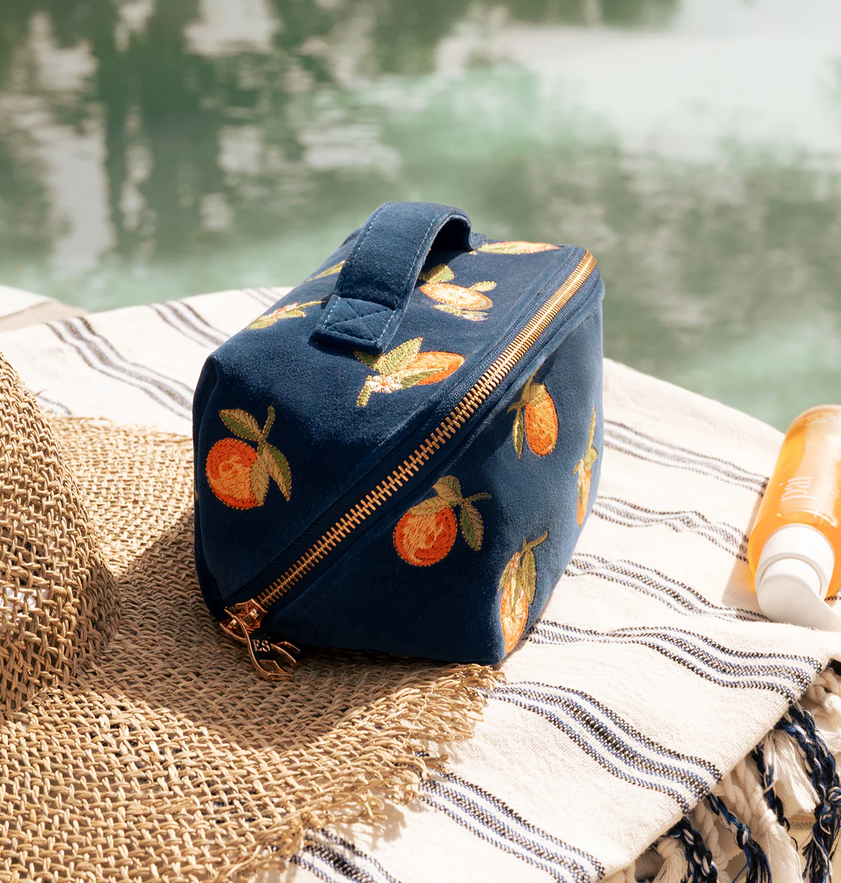 Orange Blossom Open Flat Makeup Bag - Image 2