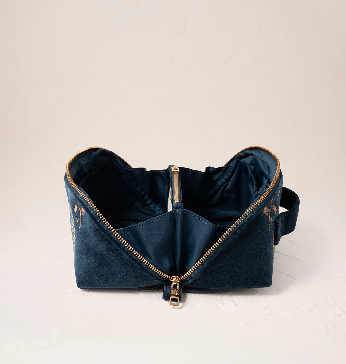 Peacock Floral Open Flat Makeup Bag - Image 3