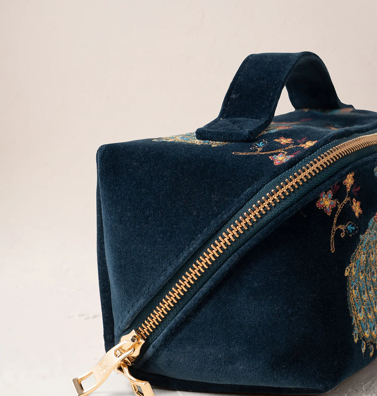 Peacock Floral Open Flat Makeup Bag - Image 4