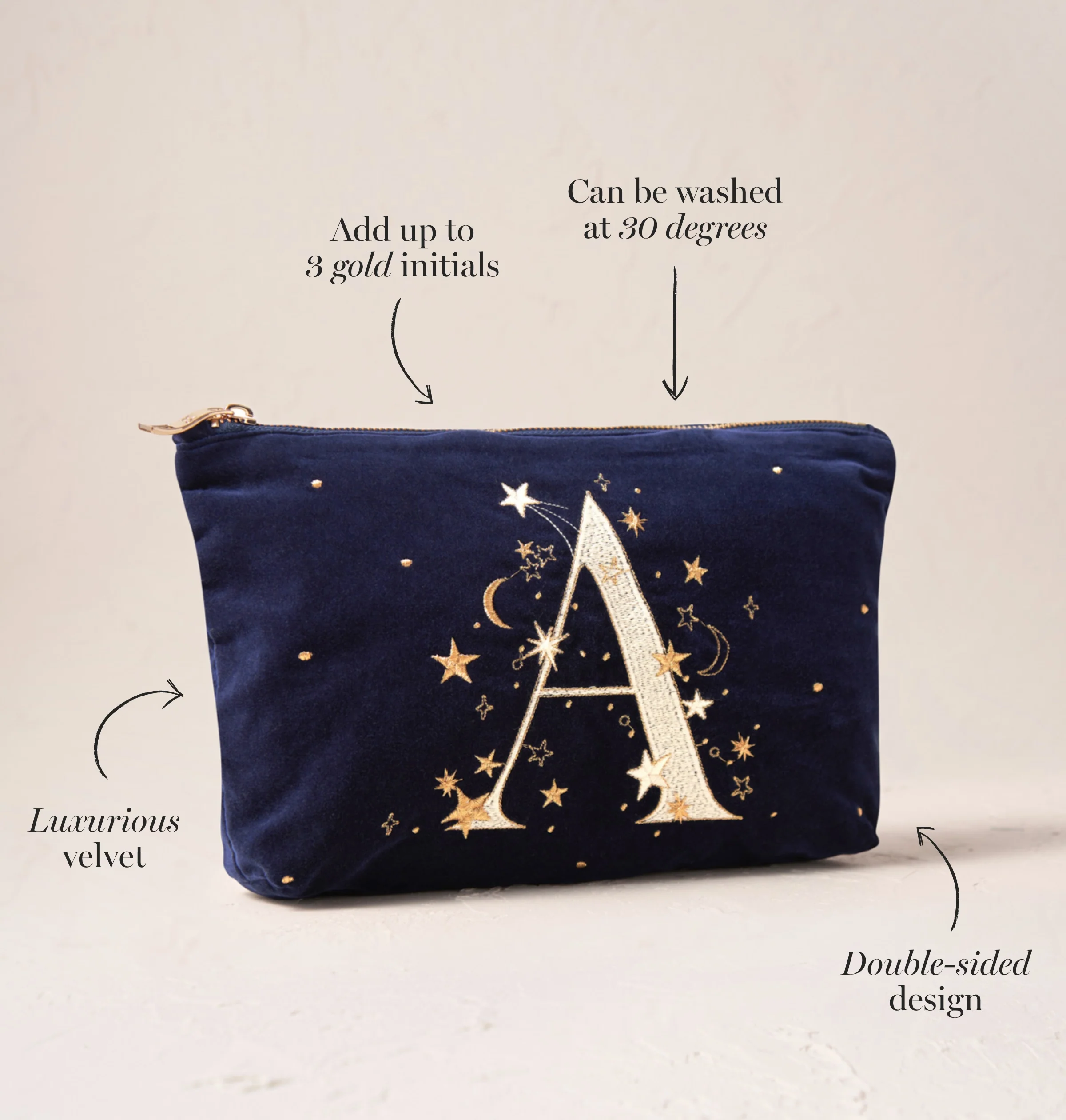 Starry Sky Alphabet Navy Everyday Pouch - Image 3