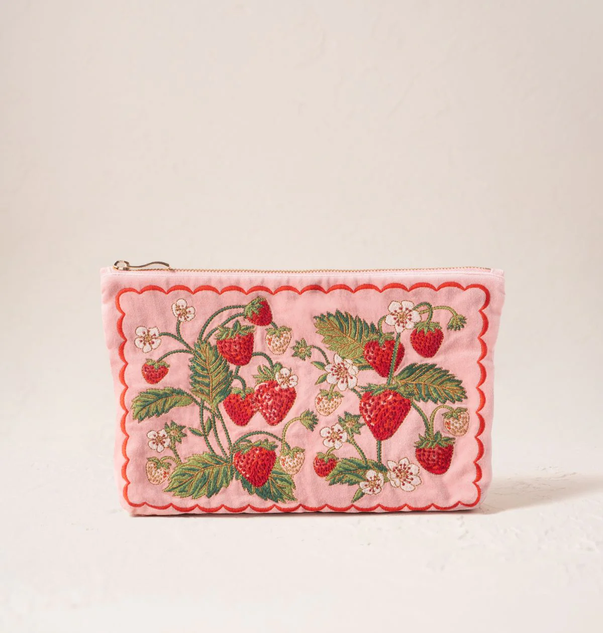 Strawberries Velvet Everyday Pouch