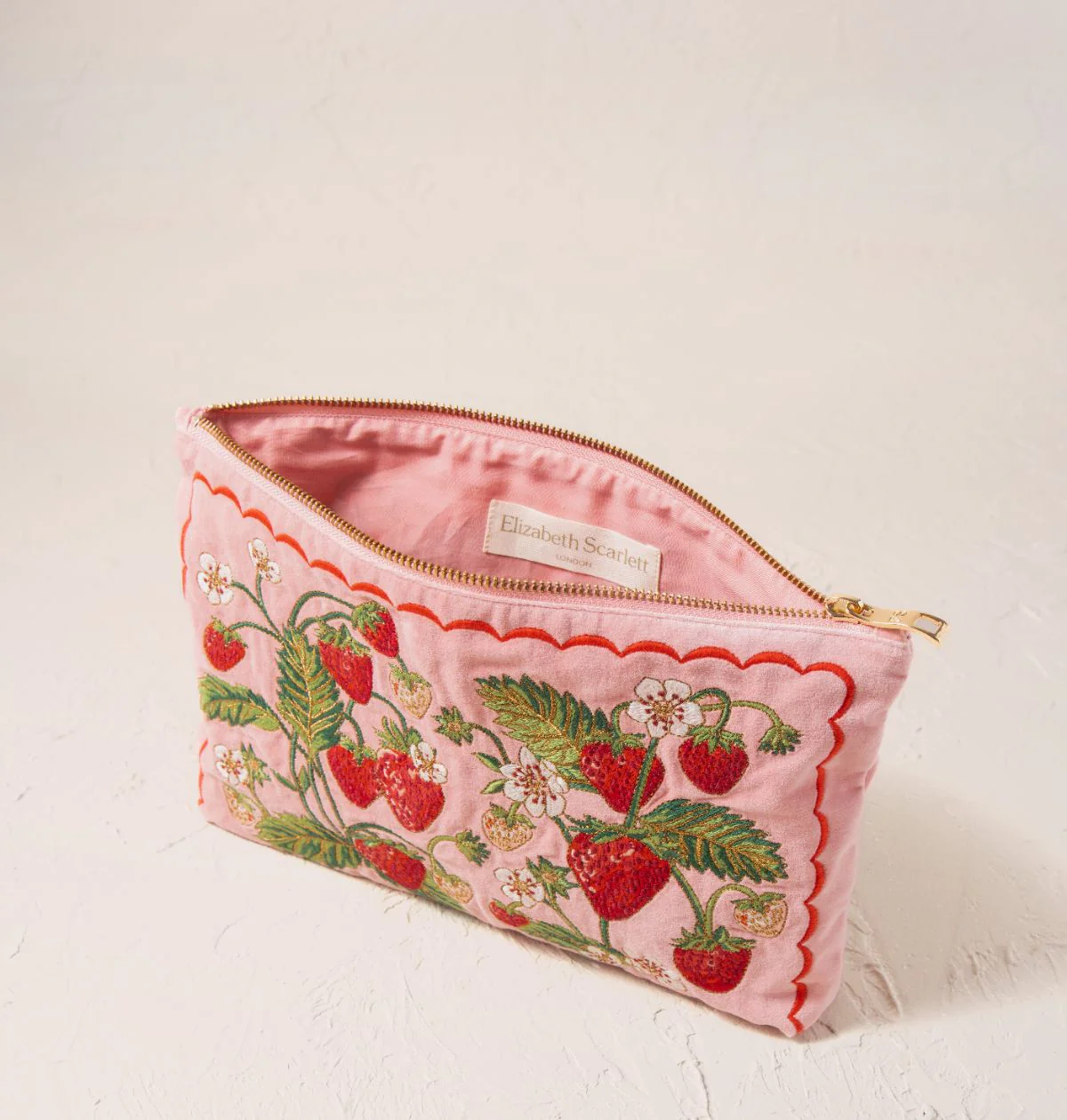 Strawberries Velvet Everyday Pouch - Image 4