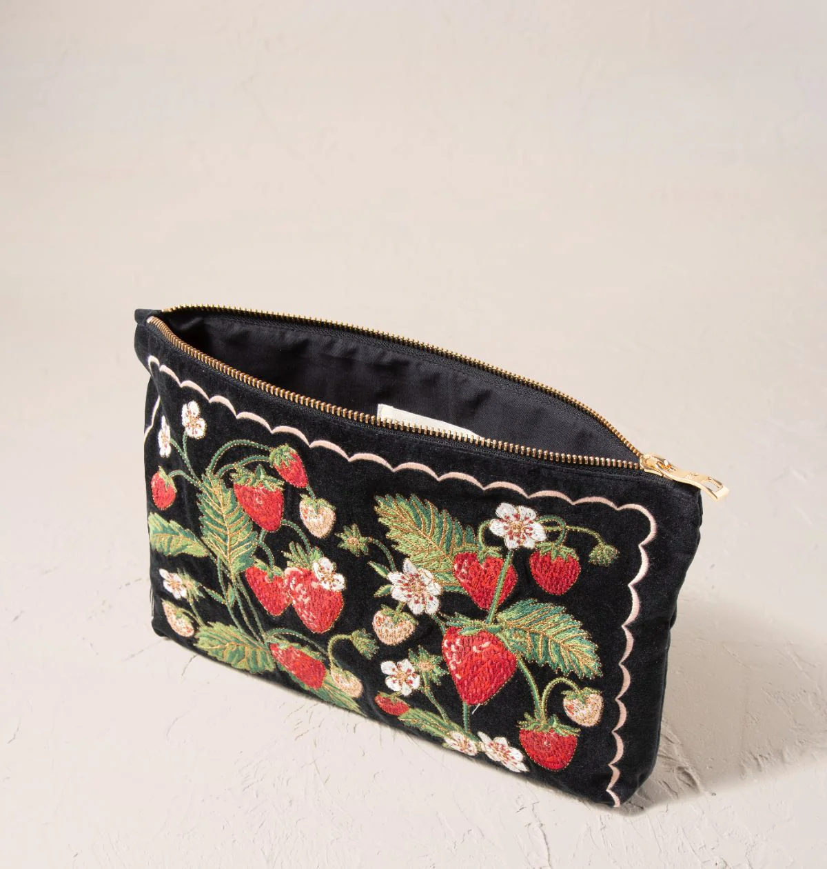 Strawberries Velvet Everyday Pouch - Image 3