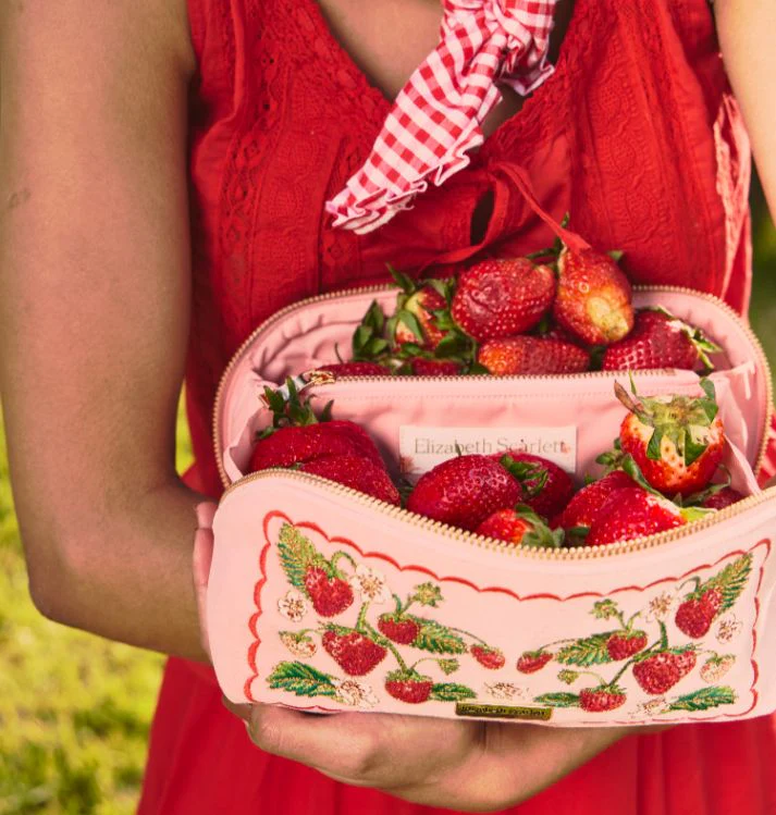 Strawberries Open Flat Makeup Bag - Image 2
