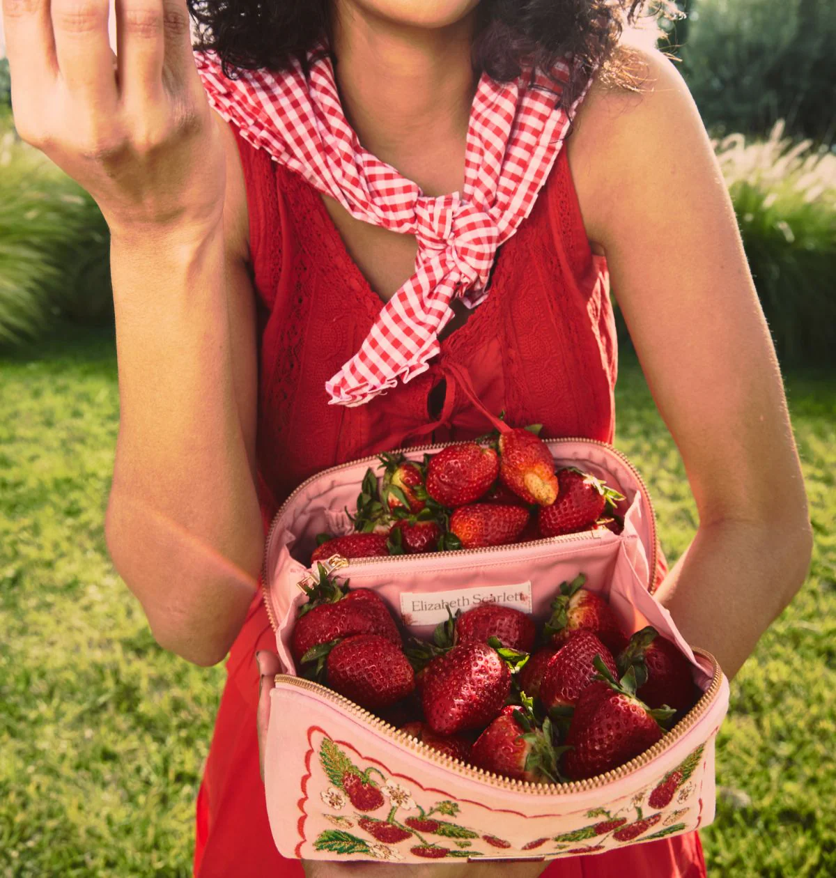Strawberries Open Flat Makeup Bag - Image 6