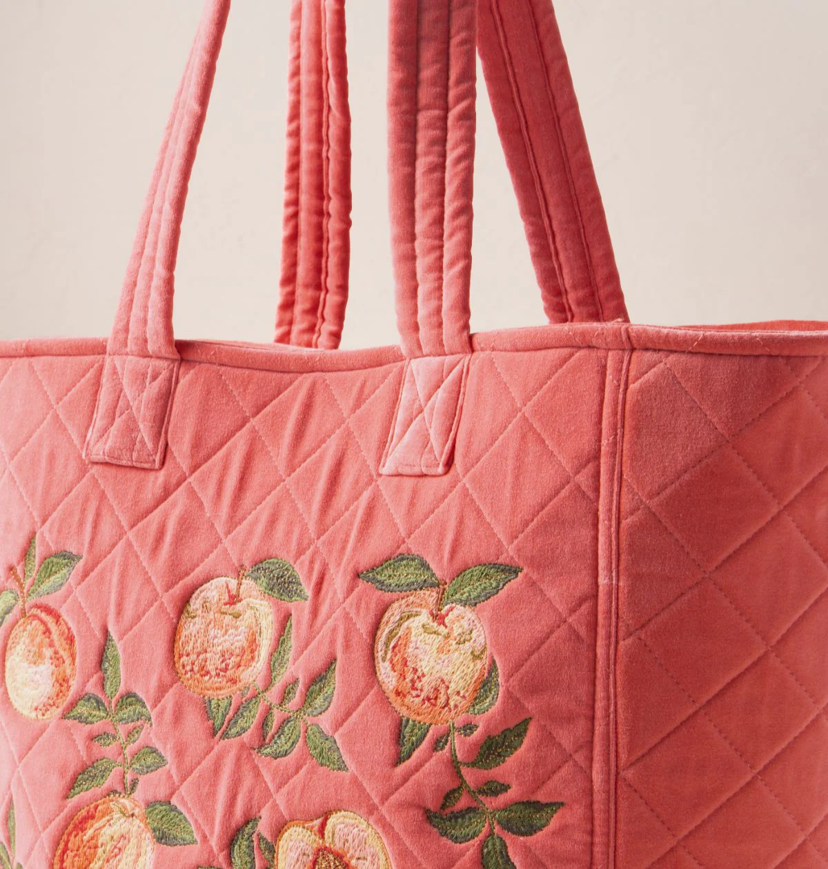 Summer Peach Velvet Tote - Image 3