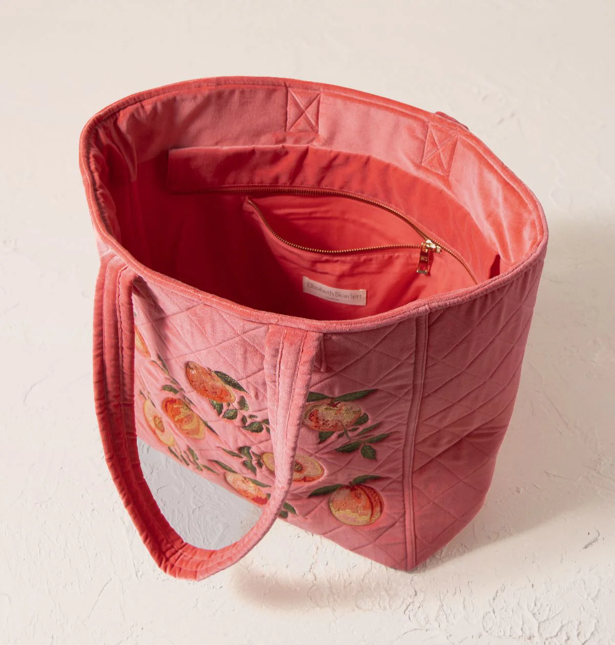 Summer Peach Velvet Tote - Image 5