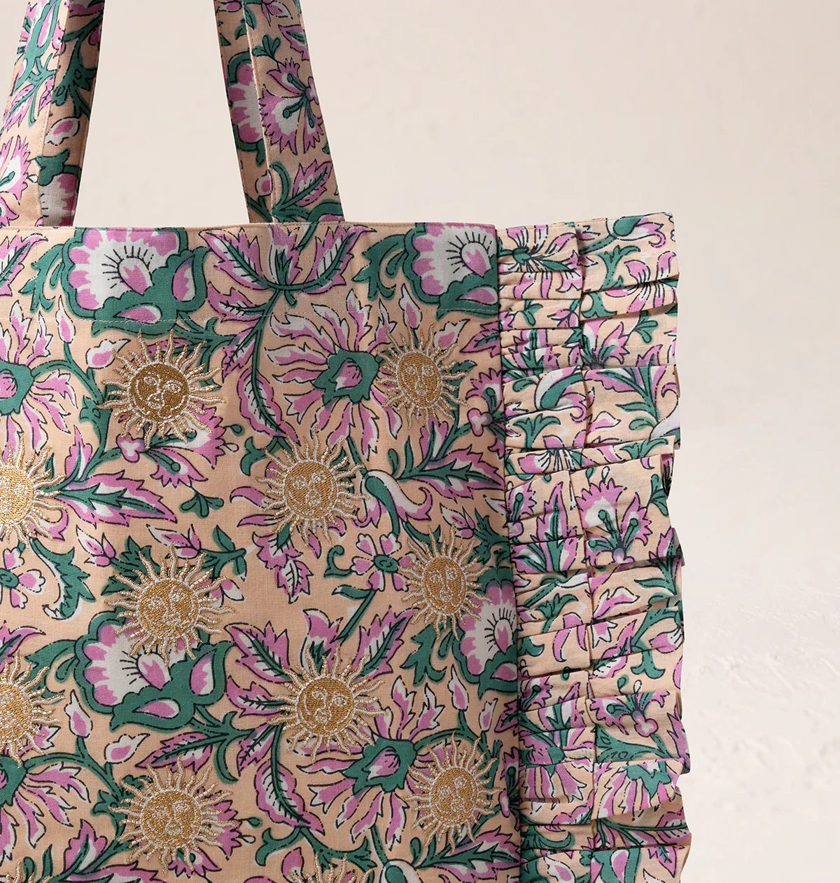 Sun Goddess Cotton Rebirth Frill Tote - Image 3