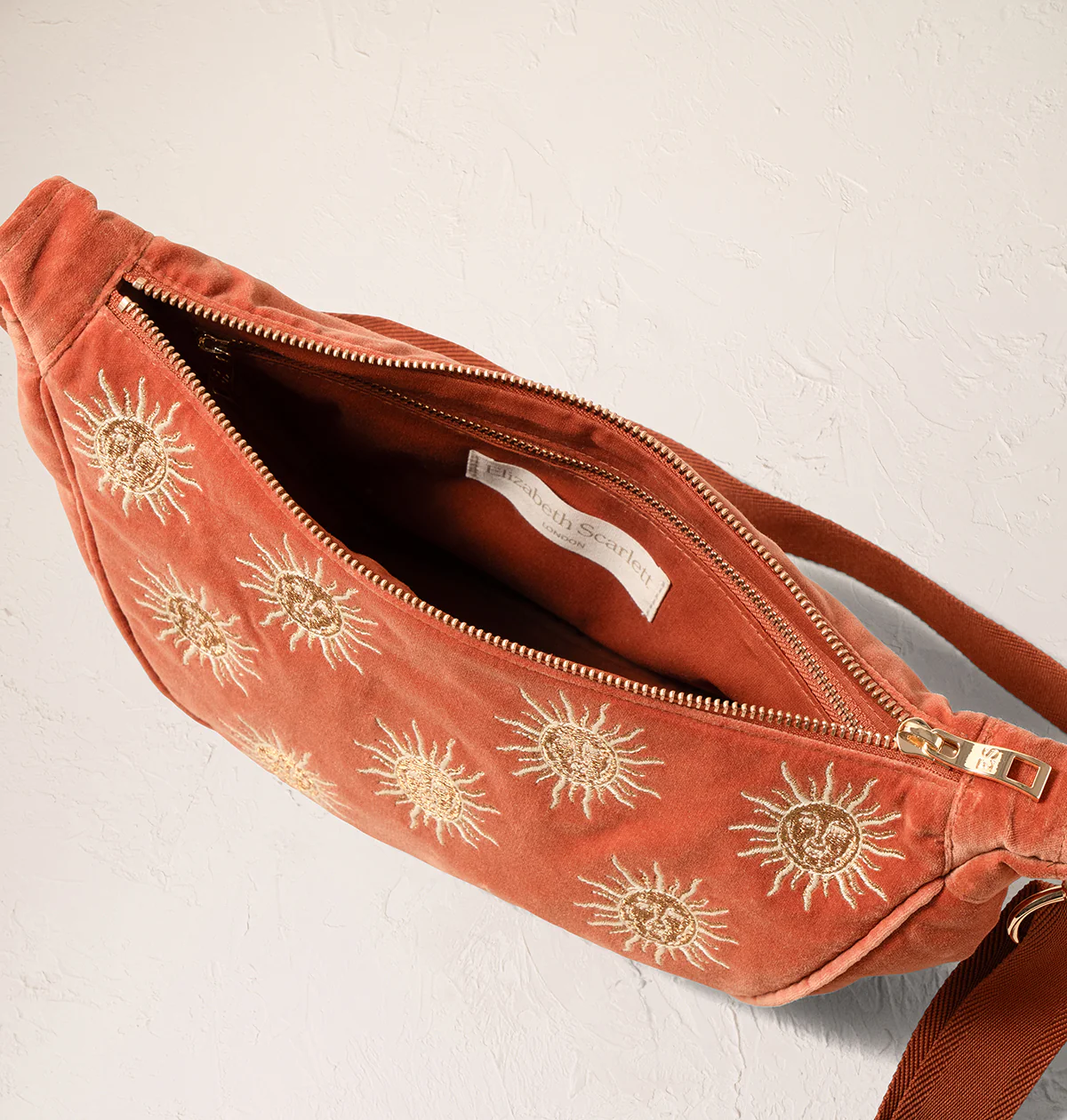 Sun Goddess Velvet Crossbody Sling Bag - Image 6