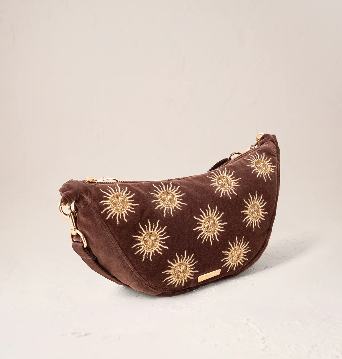 Sun Goddess Velvet Crossbody Sling Bag - Image 3