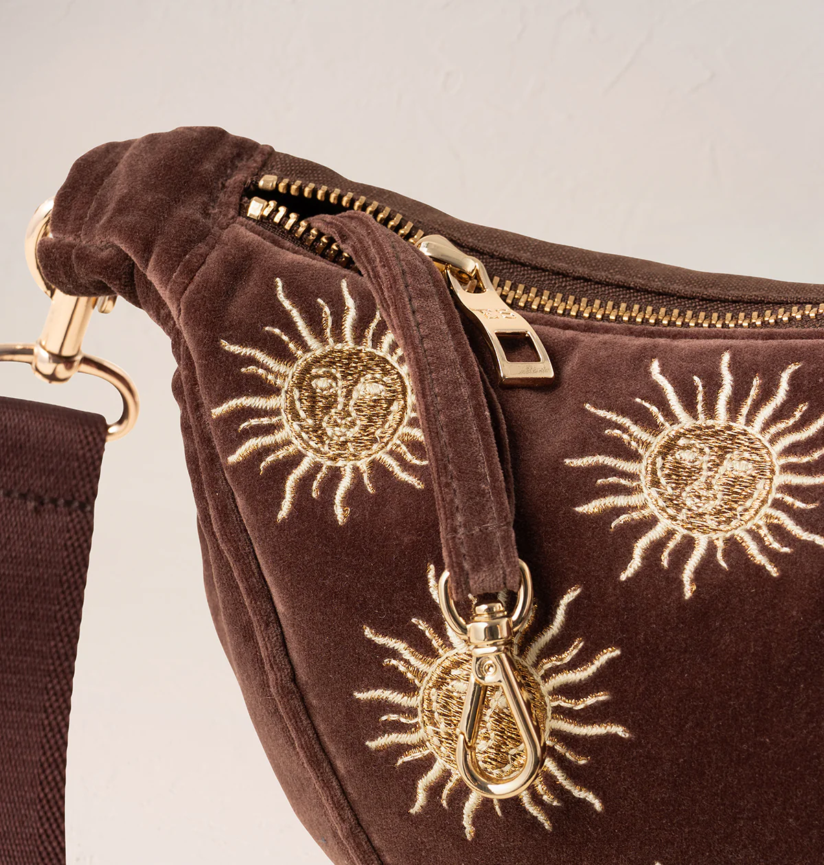 Sun Goddess Velvet Crossbody Sling Bag - Image 7