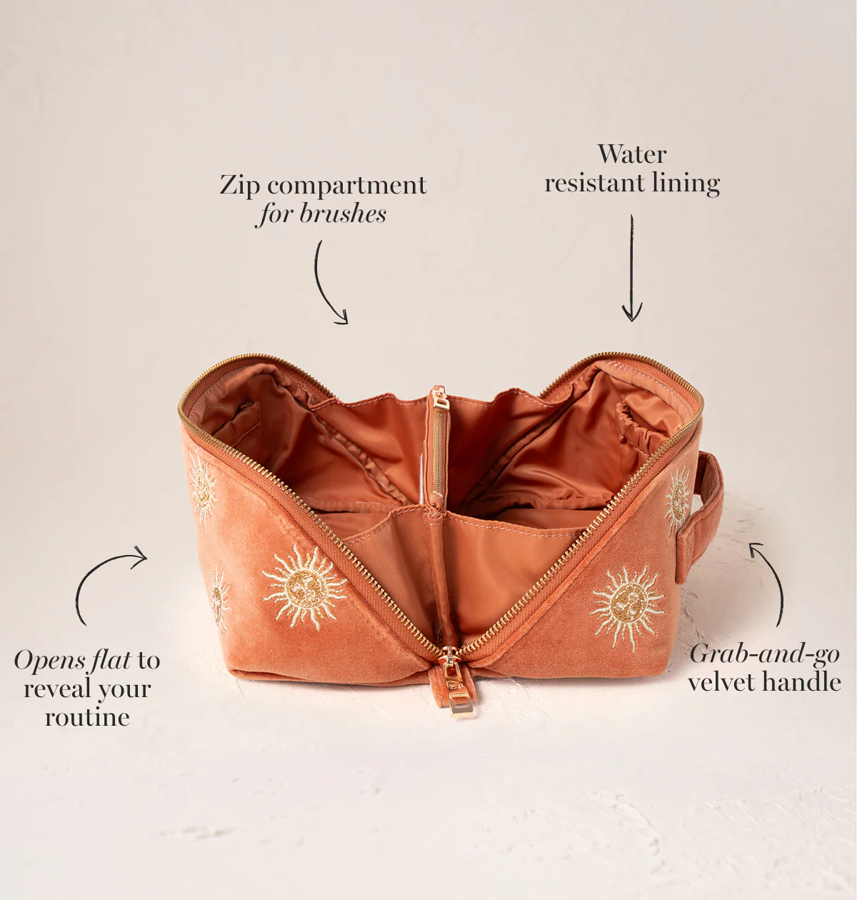 Sun Goddess Open Flat Makeup Bag - Image 3