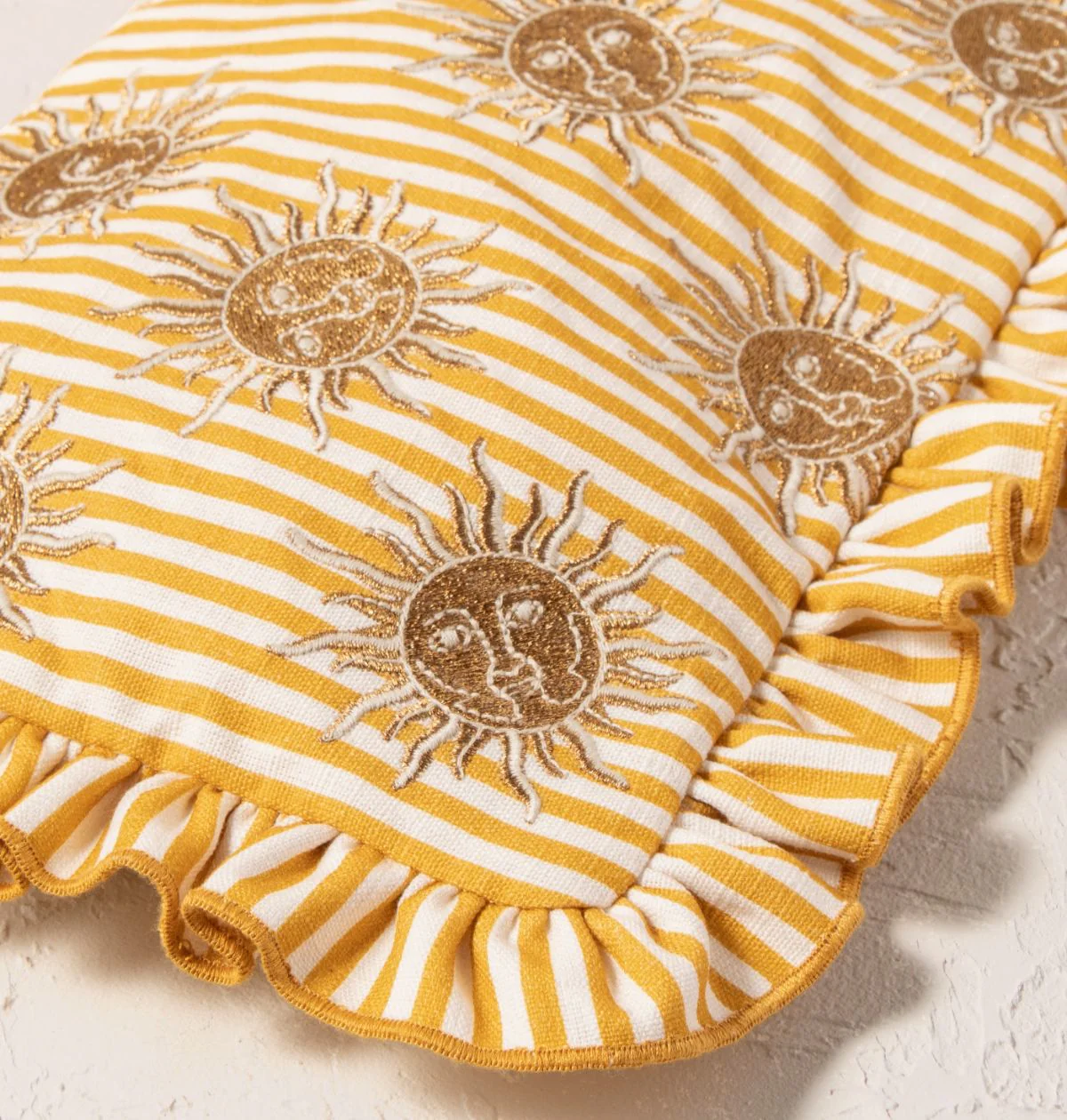 Sun Goddess Stripe Printed Frill Pouch - Image 2