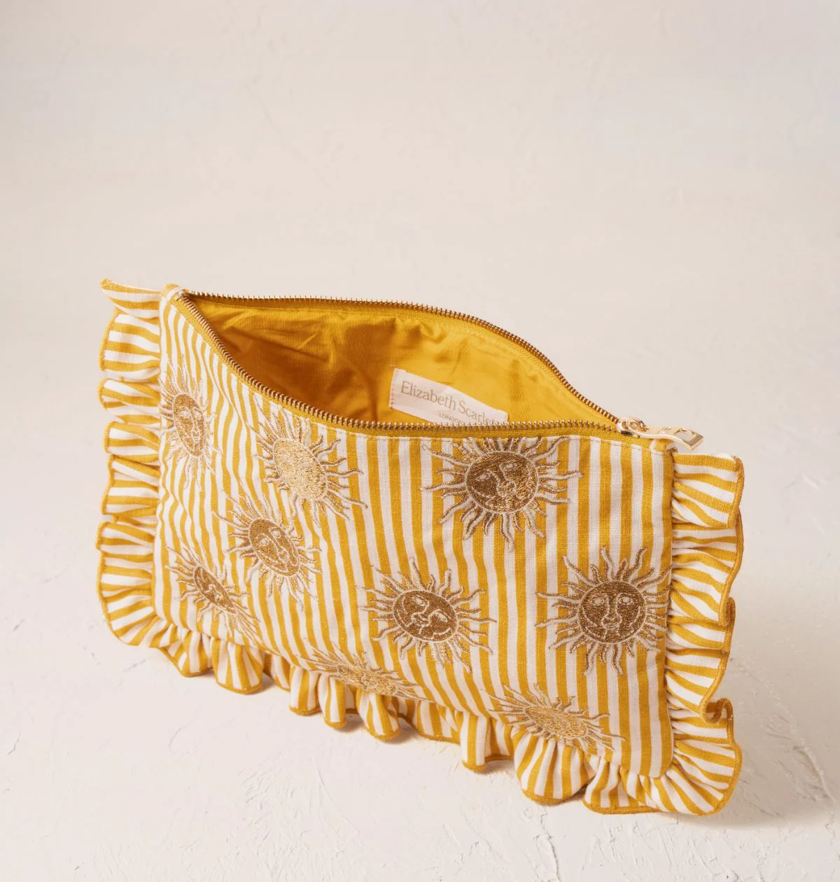 Sun Goddess Stripe Printed Frill Pouch - Image 3