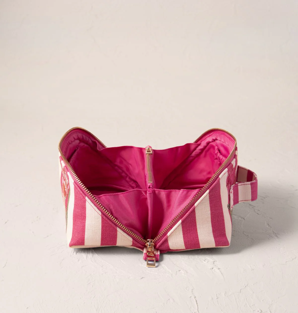 Tulip Stripe Printed Open Flat Makeup Bag - Image 3