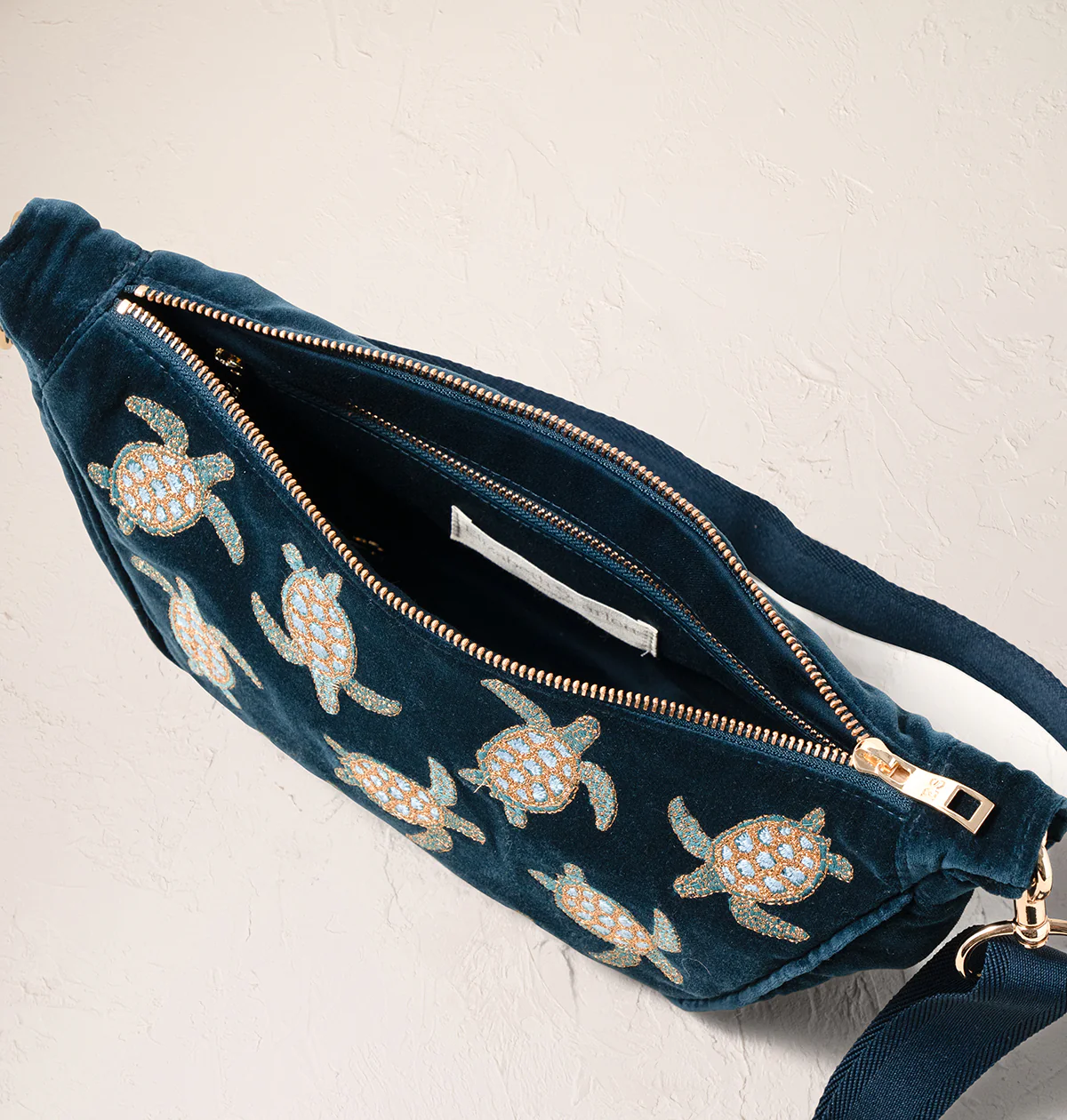 Turtle Conservation Velvet Crossbody Sling Bag - Image 5