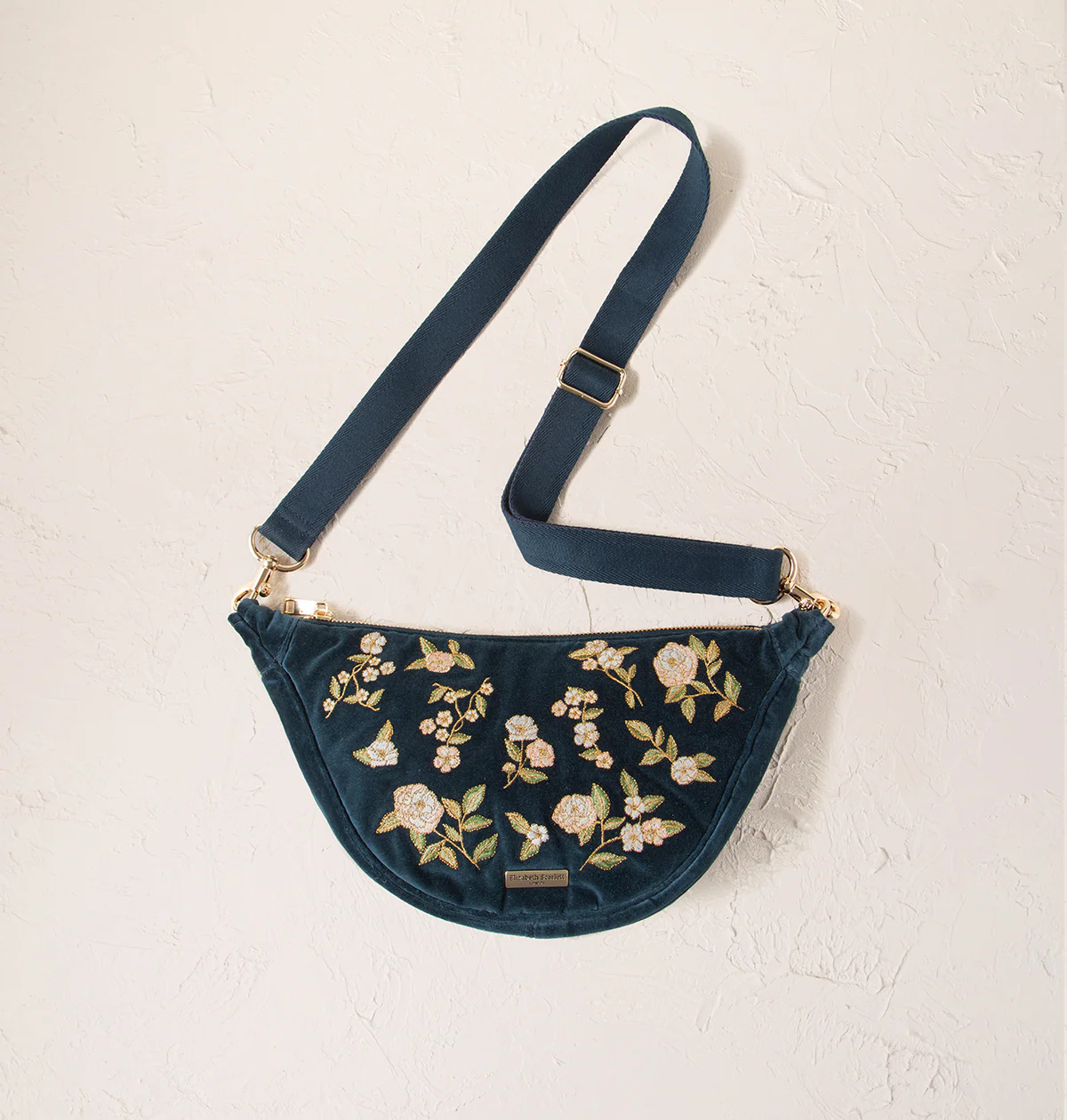 Wild Rose Velvet Crossbody Sling Bag